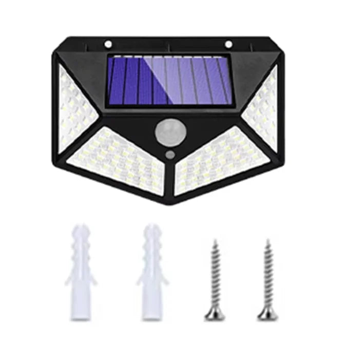 Luminária Solar com Sensor de Presença e Cabeças Ajustáveis
