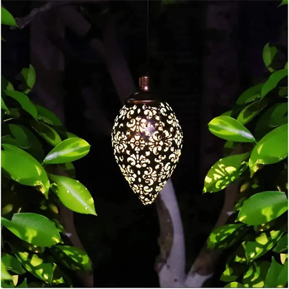 Luminária Solar de Projeção em Gota para Jardim