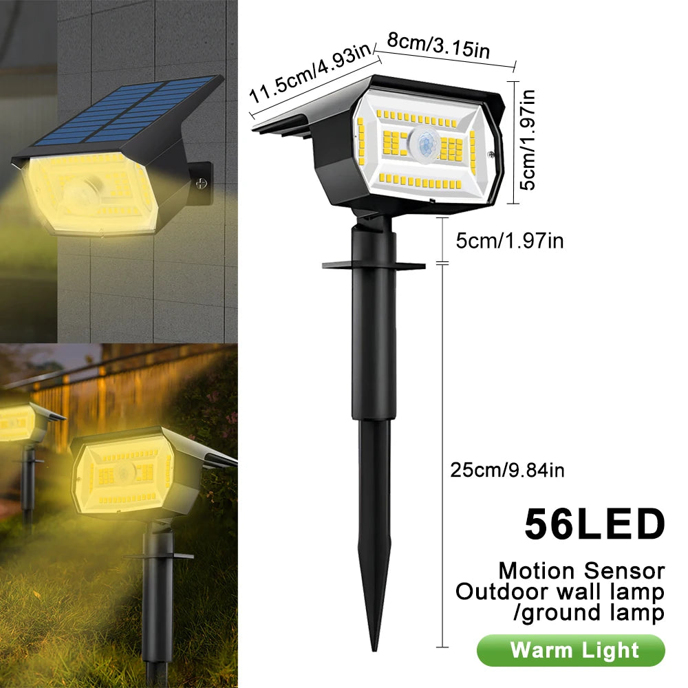 Refletor Solar Paisagismo 72 LEDs à Prova d’Água