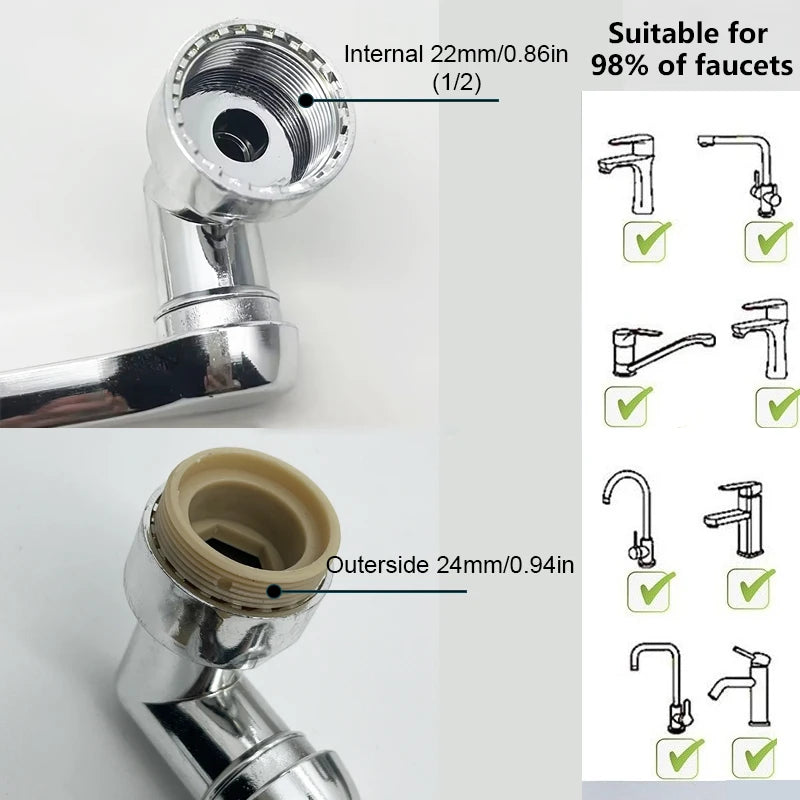 Extensor de Torneira Articulado 1080° com 2 Jatos
