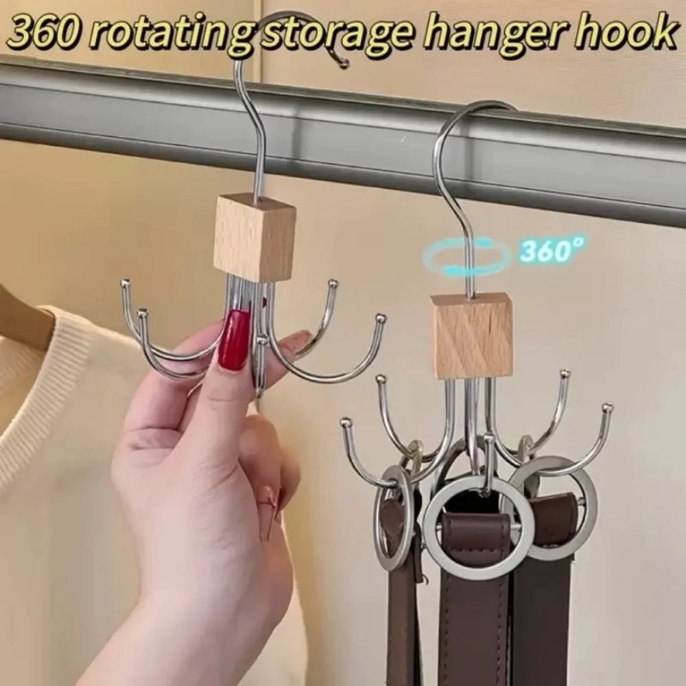 Cabide Giratório 360° para Cintos, Bolsas e Gravatas