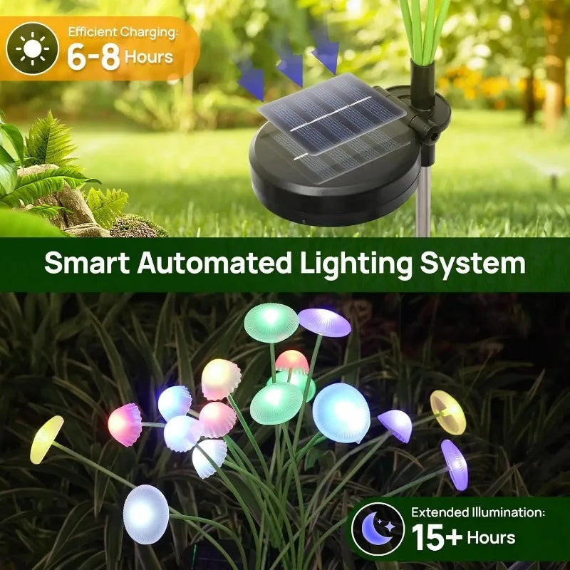 Luz Solar Cogumelo Decorativa para Jardim