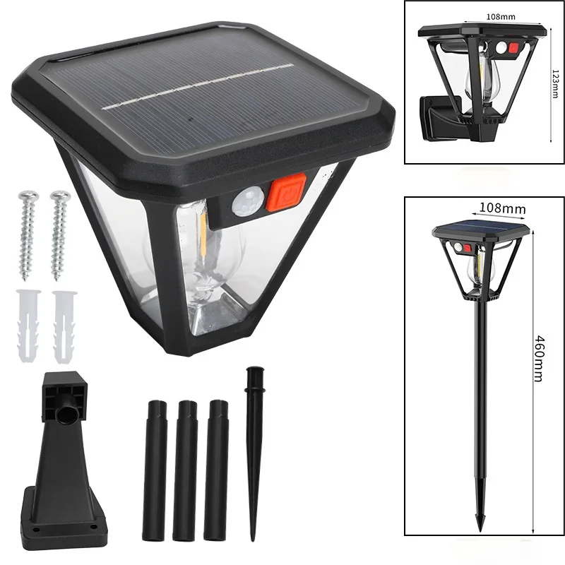 Poste Solar para Jardim com Sensor de Presença