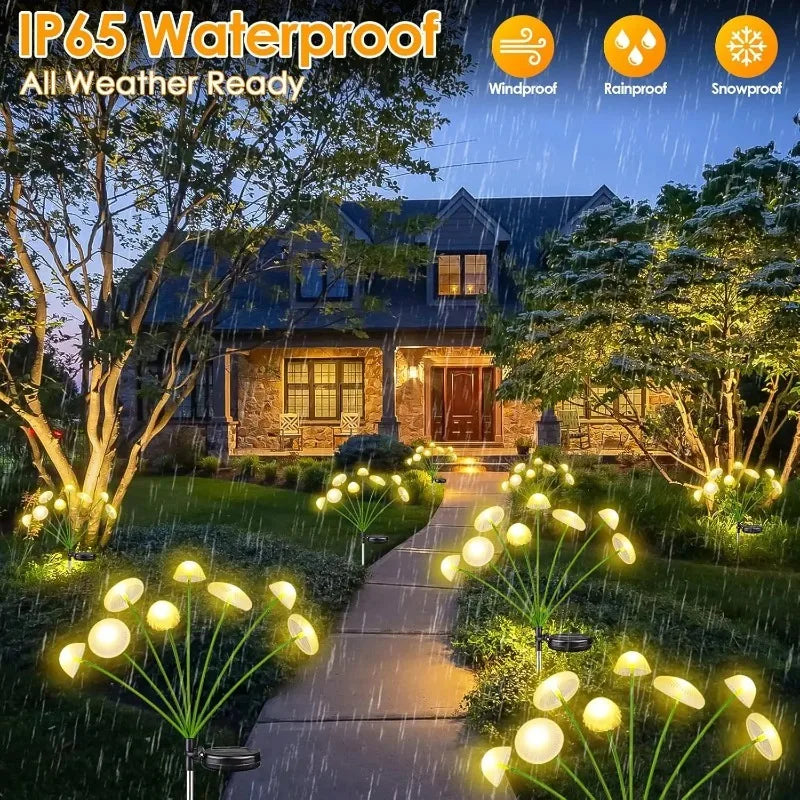 Luz Solar Cogumelo Decorativa para Jardim