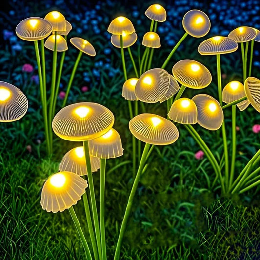 Luz Solar Cogumelo Decorativa para Jardim