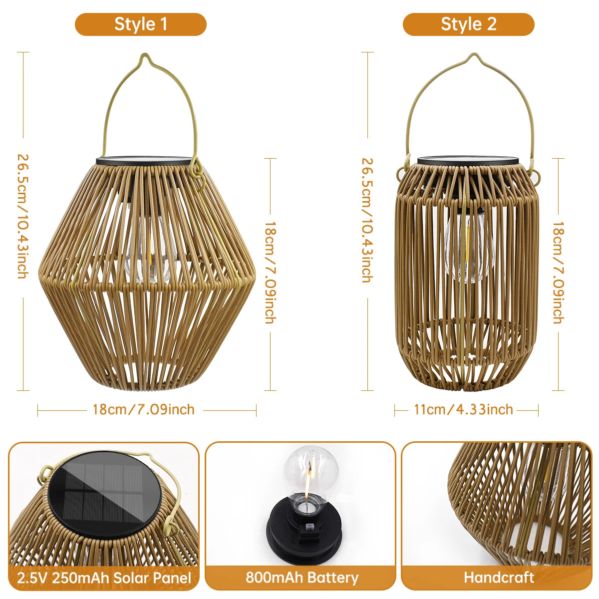 Lanterna Solar Decorativa para Área Externa
