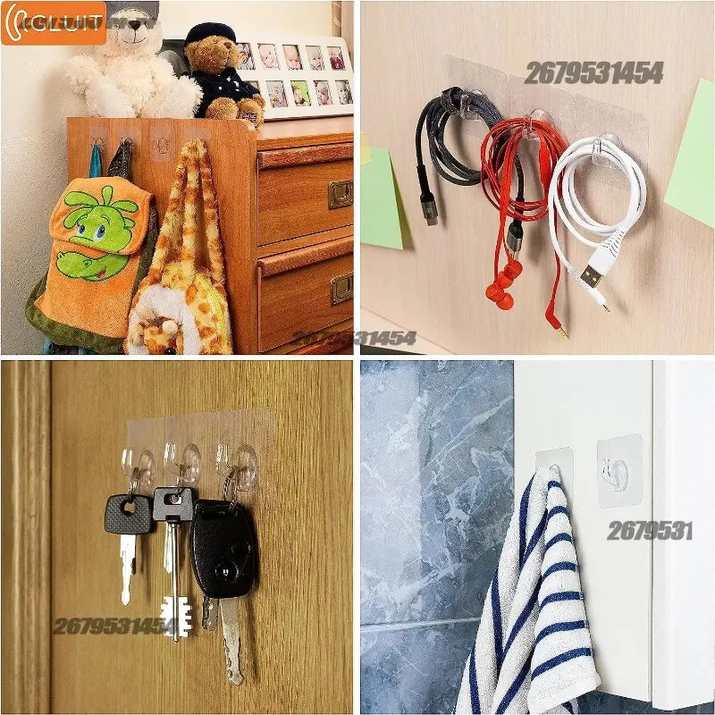 Ganchos Adesivos Transparentes – Kit Multiuso