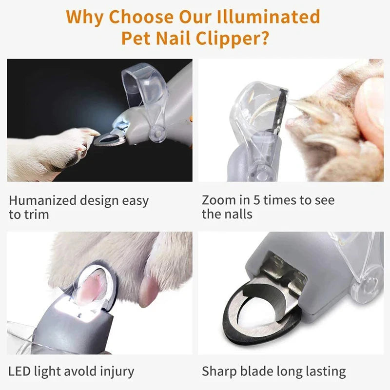 Cortador de Unhas para Pets com Luz LED