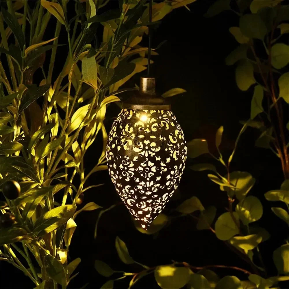 Luminária Solar de Projeção em Gota para Jardim