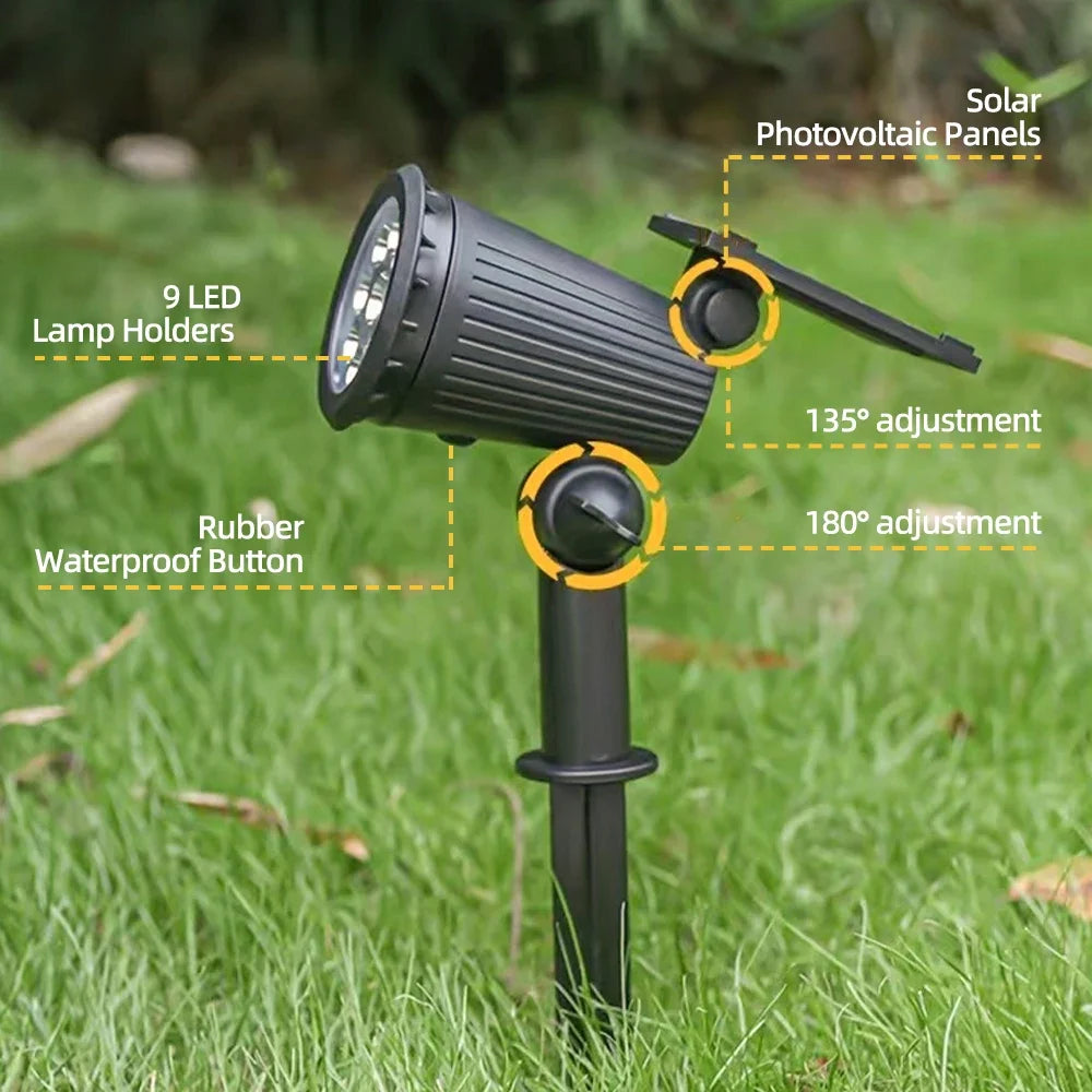 Espeto Solar 9 LEDs RGB para Jardim