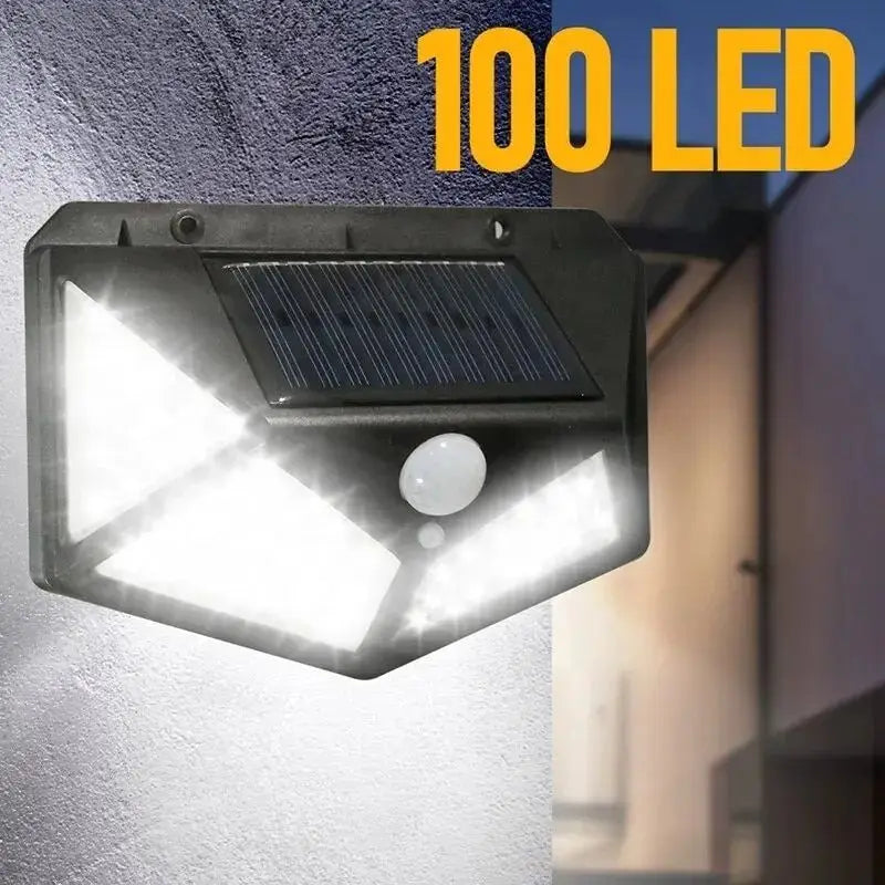 Arandela Solar de Parede 100 LEDs com Sensor de Presença