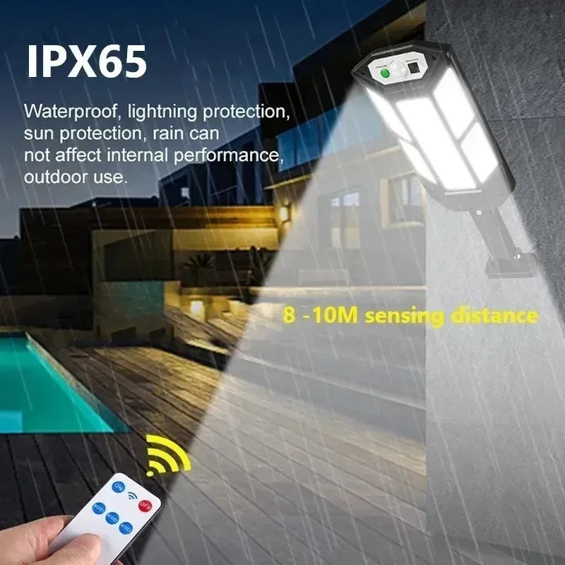 Luminária Solar de Parede Potente com Sensor de Presença – Área Externa