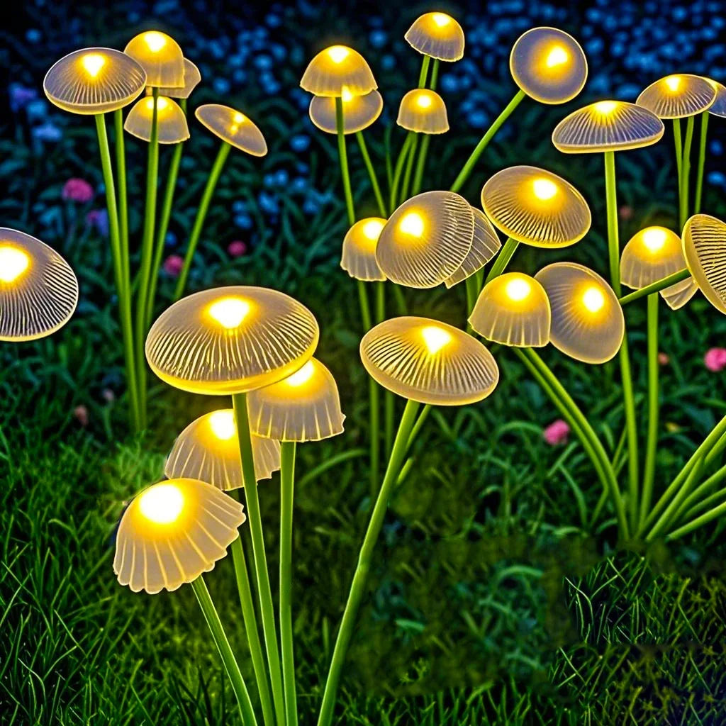 Luz Solar Cogumelo Decorativa para Jardim