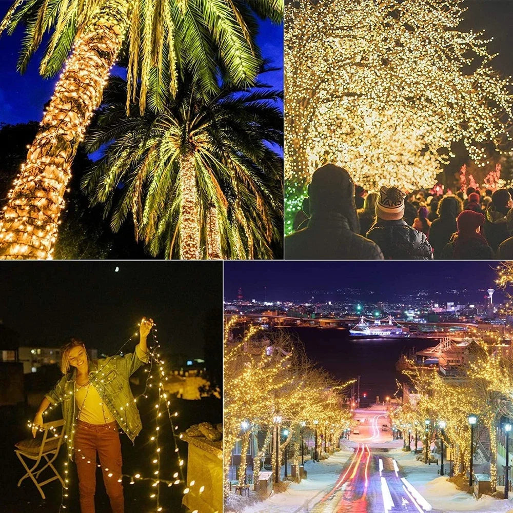 Cordão de Luz Solar com 100 LEDs à Prova d’Água – Jardim, Varanda e Festas