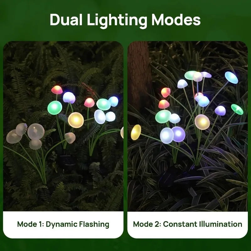 Luz Solar Cogumelo Decorativa para Jardim