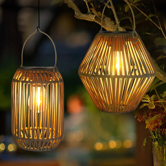 Lanterna solar decorativa para jardim e varanda