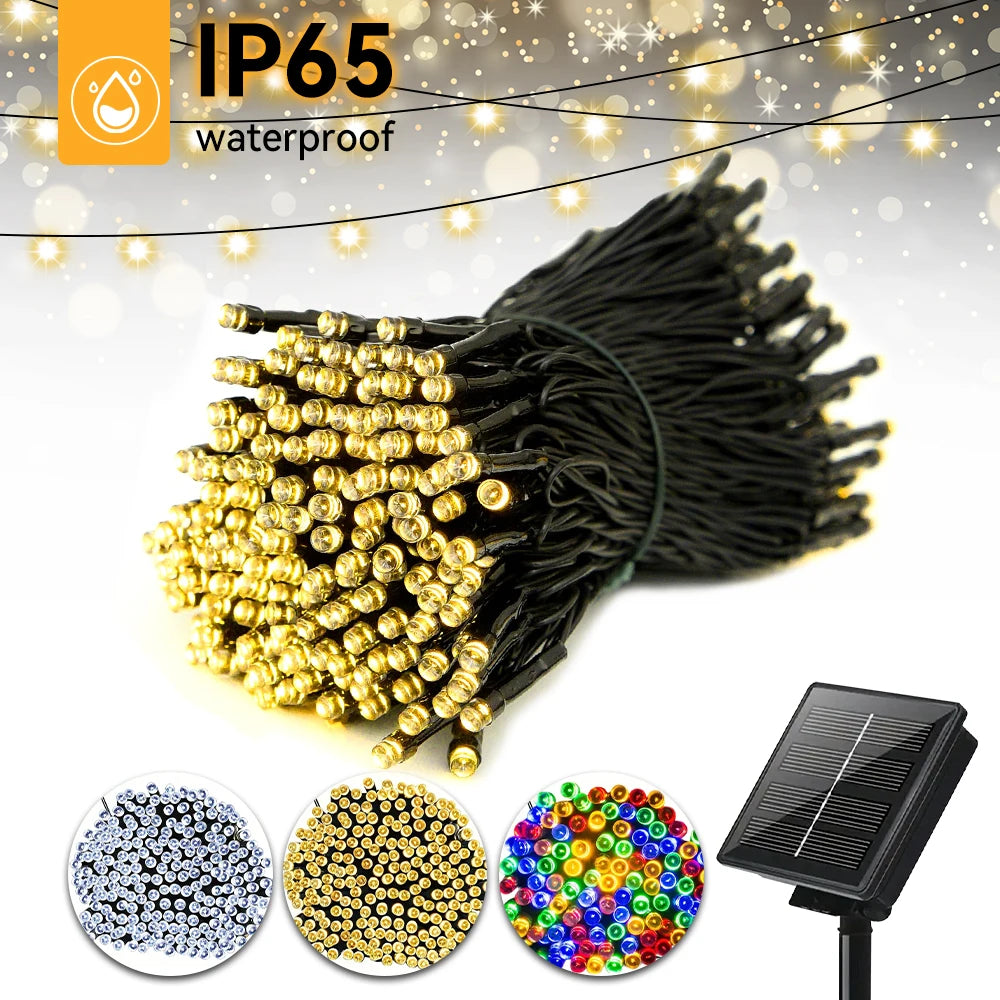 Cordão de Luz Solar com 100 LEDs à Prova d’Água – Jardim, Varanda e Festas