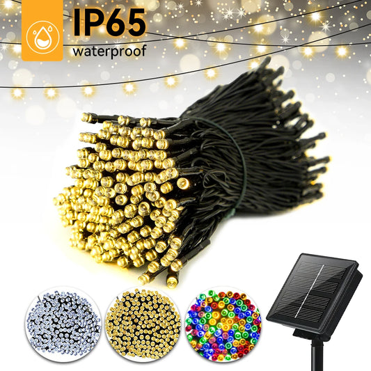 Cordão de Luz Solar com 100 LEDs à Prova d’Água – Jardim, Varanda e Festas