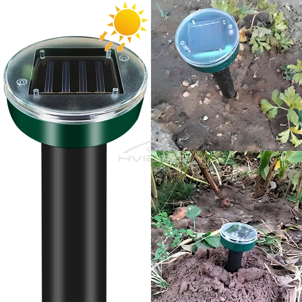 Repelente Solar Ultrassônico de Estaca para Jardim – Toupeiras e Roedores