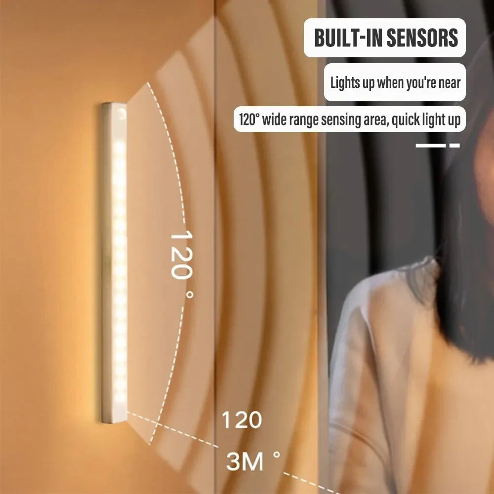 Luz LED com Sensor de Presença Recarregável para Armário