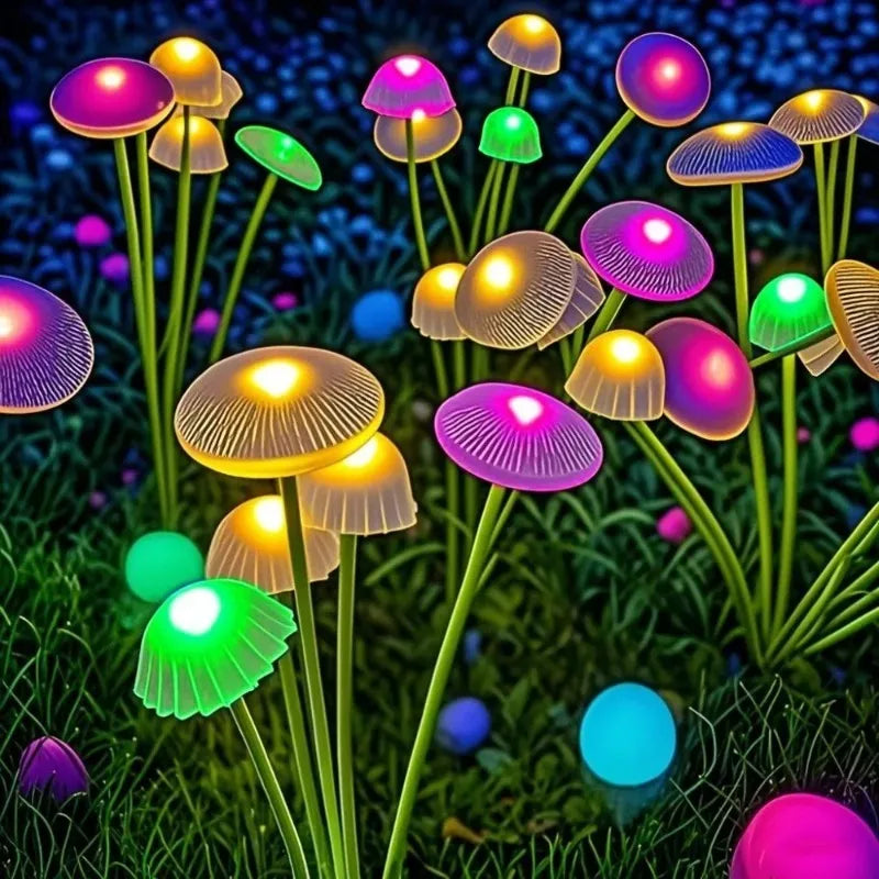 Luz Solar Cogumelo Decorativa para Jardim