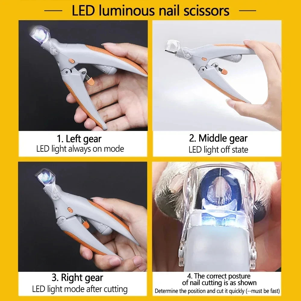 Cortador de Unhas para Pets com Luz LED