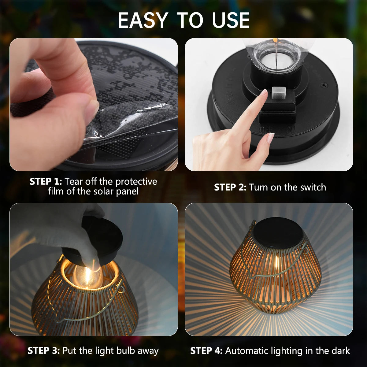 Lanterna Solar Decorativa para Área Externa