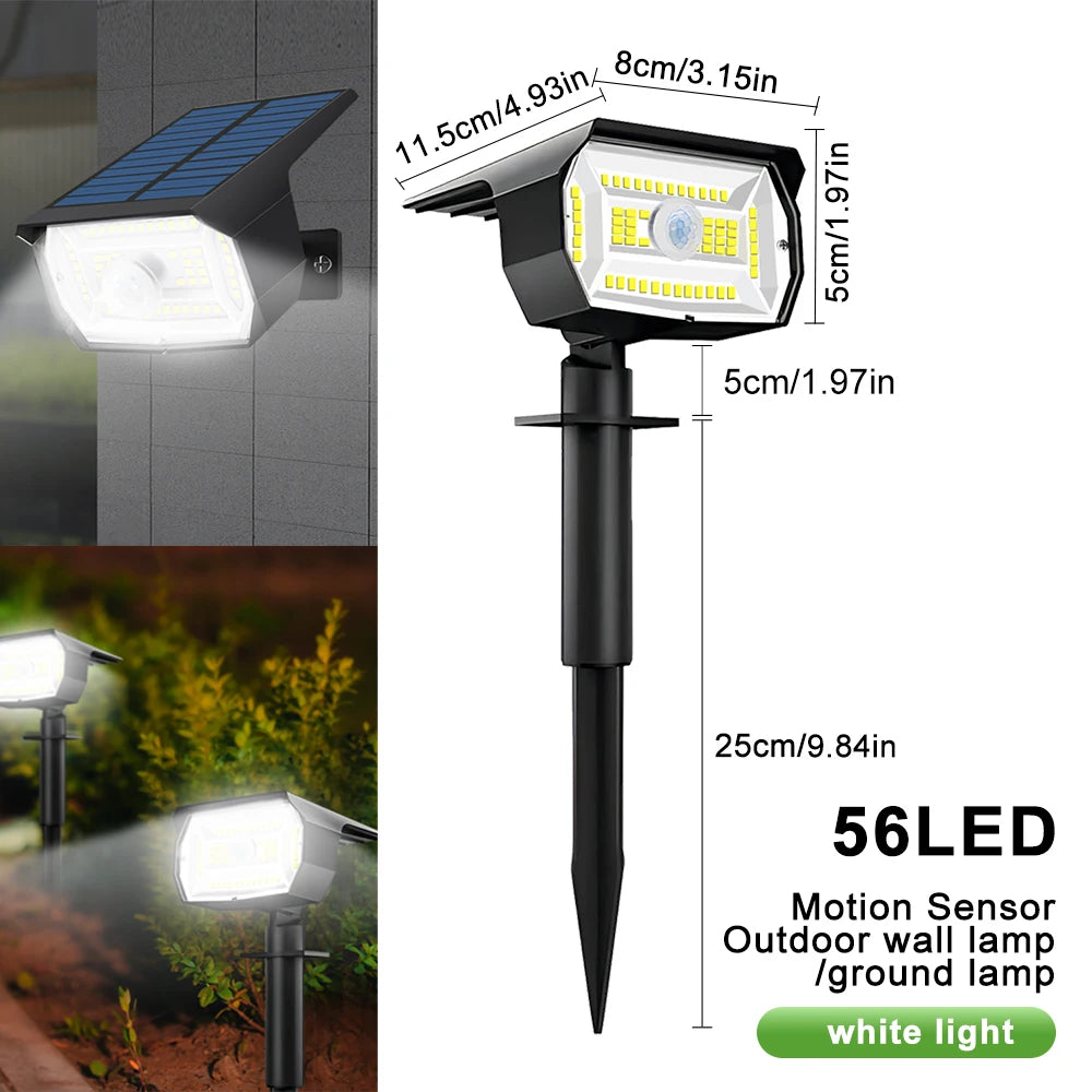 Refletor Solar Paisagismo 72 LEDs à Prova d’Água
